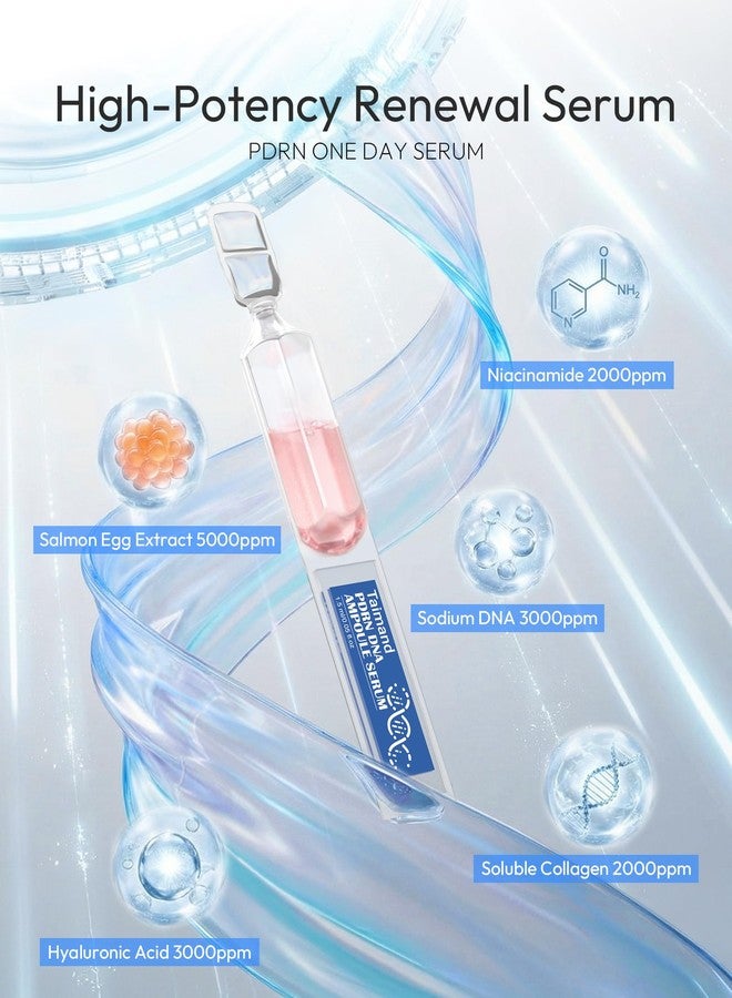 Taimand Salmon DNA PDRN Serum for Face, 99% PDRN Intensive Ampoule, Collagen, Glutathione, Niacinamide & Hyaluronic Acids, Pre-makeup Skincare, Ultra Hydrating Serum, Improves Skin Radiance, 0.05 fl.oz x 30e - Image 3